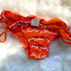 Gilly Hicks Hollister Orange Ruched Bikini Bottoms